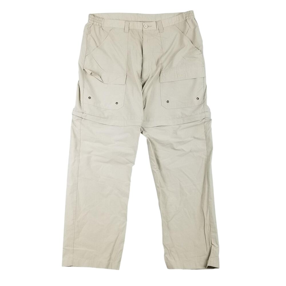 Wrangler‎ Convertible Hiking Pants Mens XL Khaki Zip Off Cargo Outdoor Pockets